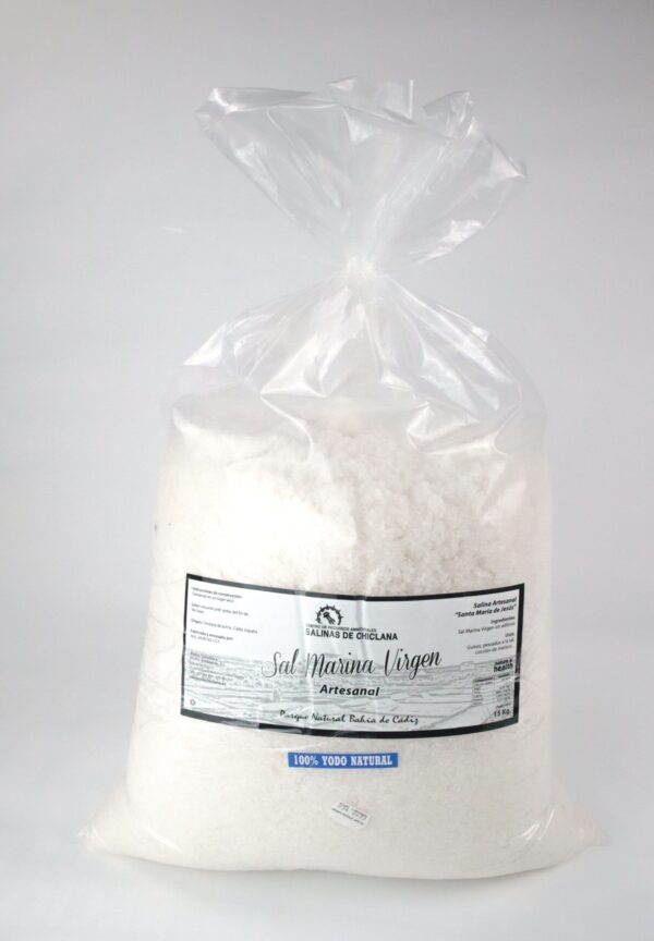 Sal Marina Virgen Artesanal Bolsa 15 kg.